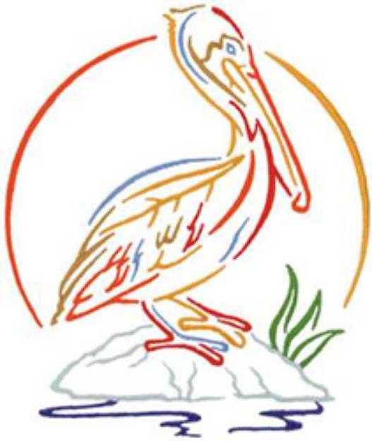 Picture of Pelican Outline Machine Embroidery Design