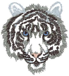 White Tiger Head Machine Embroidery Design
