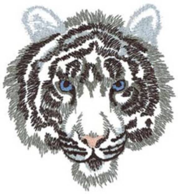 Picture of White Tiger Head Machine Embroidery Design