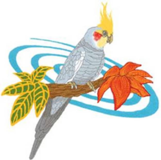 Picture of Large Cockatiel Machine Embroidery Design