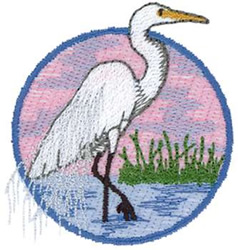 Small Egret Machine Embroidery Design