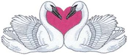 Swans With Heart Machine Embroidery Design