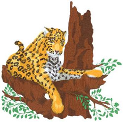 Leopard Scene Machine Embroidery Design