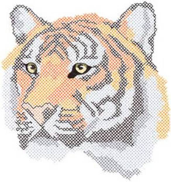 Picture of Tiger Cross Stitch Machine Embroidery Design