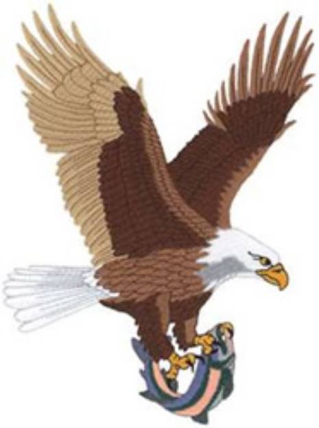 Picture of Eagle With Salmon Machine Embroidery Design