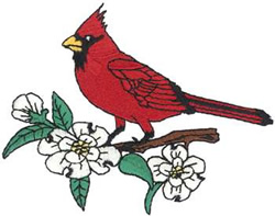 Cardinal & Dogwood Machine Embroidery Design