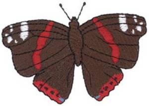 Picture of Red Admiral Butterfly Machine Embroidery Design