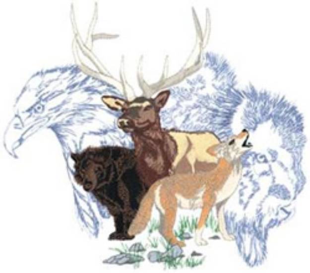 Picture of North American Animals Machine Embroidery Design
