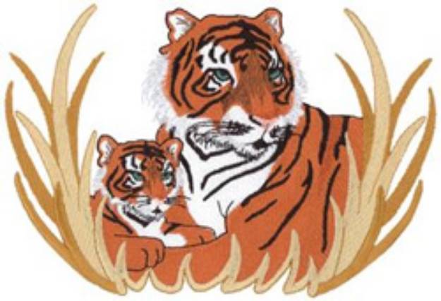 Picture of Tiger & Cub Machine Embroidery Design
