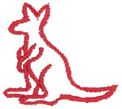 Kangaroo Outline Machine Embroidery Design