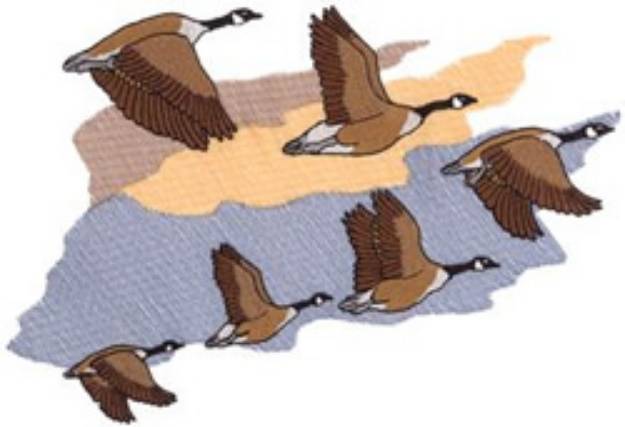 Picture of Canadian Geese Machine Embroidery Design