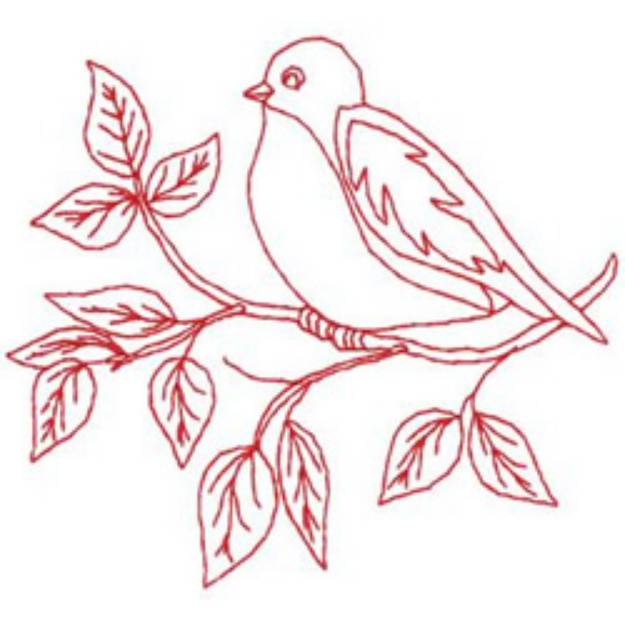 Picture of Bird On Branches Machine Embroidery Design