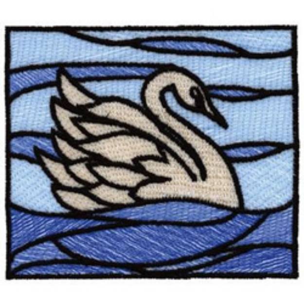 Picture of Stainglass Swan Machine Embroidery Design