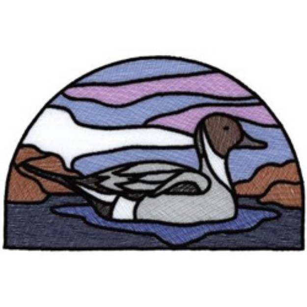 Picture of Staind Glass Duck Machine Embroidery Design