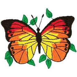 Wild Orange Butterfly Machine Embroidery Design