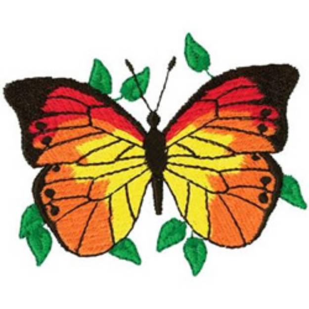 Picture of Wild Orange Butterfly Machine Embroidery Design