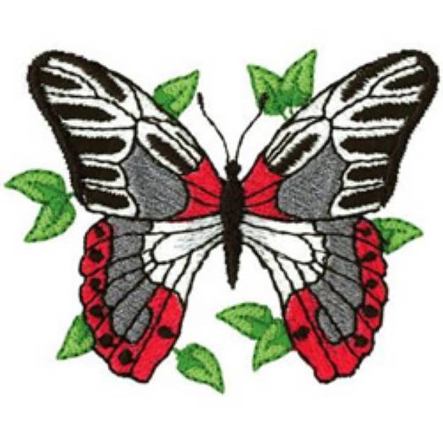Picture of Scarlet Mormon Butterfly Machine Embroidery Design
