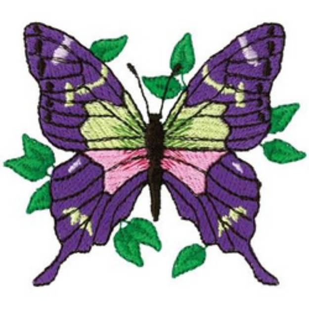 Picture of Purple Passion Butterfly Machine Embroidery Design