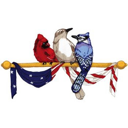 American Birds Machine Embroidery Design