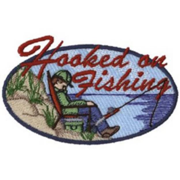 Picture of Hooked On Fishing Machine Embroidery Design