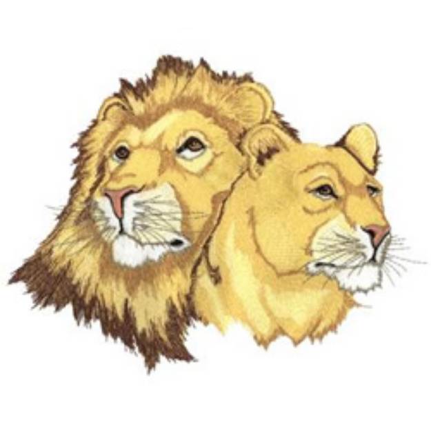 Picture of Lions Machine Embroidery Design