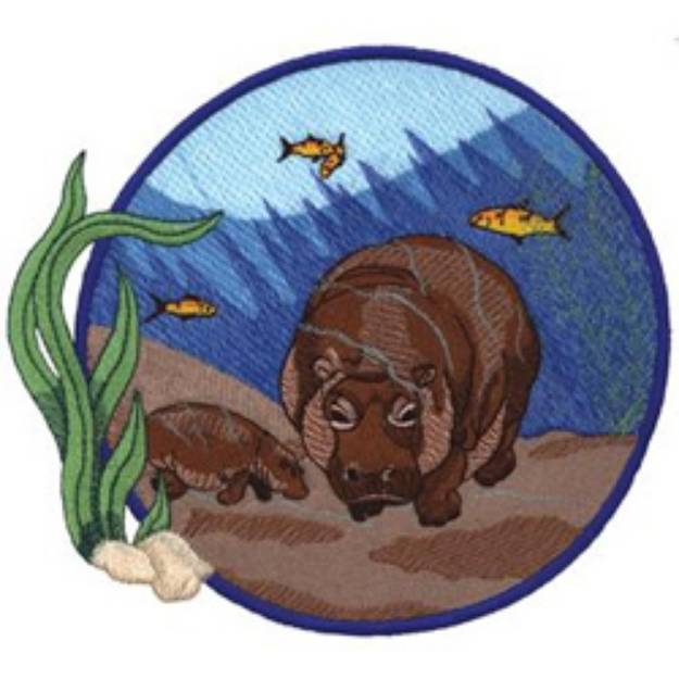 Picture of River Hippos Machine Embroidery Design