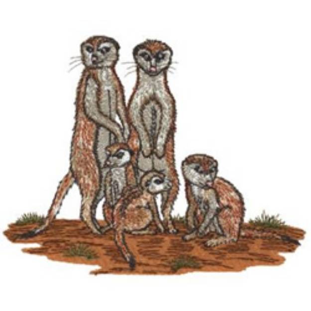 Picture of Meerkat Family Machine Embroidery Design