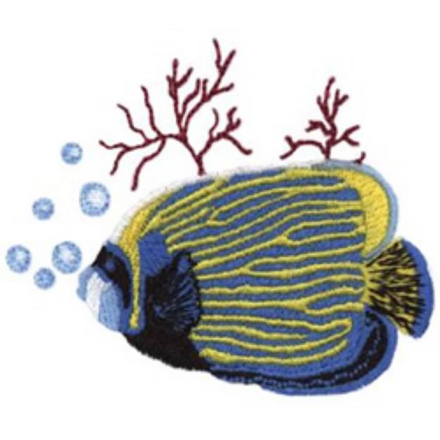 Picture of Emperor Angelfish Machine Embroidery Design