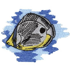Foureye Butterfly Fish Machine Embroidery Design