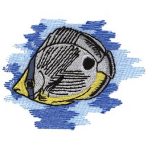 Picture of Foureye Butterfly Fish Machine Embroidery Design