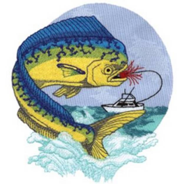 Picture of Dolphin Fish Machine Embroidery Design