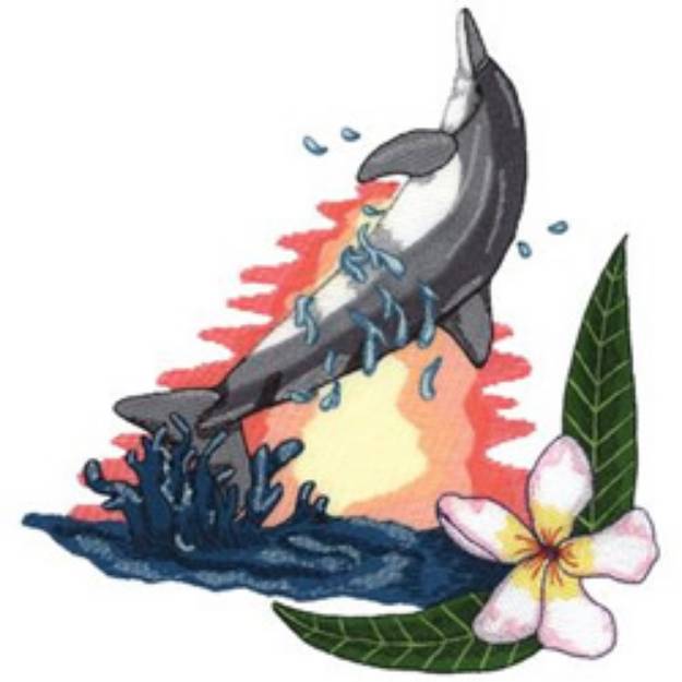 Picture of Spinner Dolphin Machine Embroidery Design