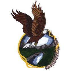 Eagle With Feather Machine Embroidery Design