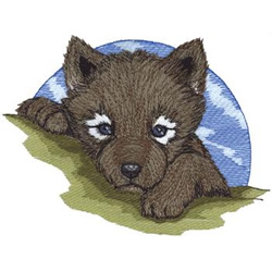 Wolf Pup Machine Embroidery Design