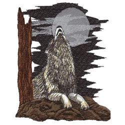Night Wolf Machine Embroidery Design