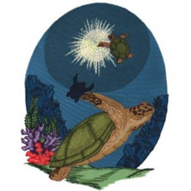 Picture of Sea Turtles Machine Embroidery Design