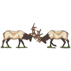 Fighting Elk Machine Embroidery Design