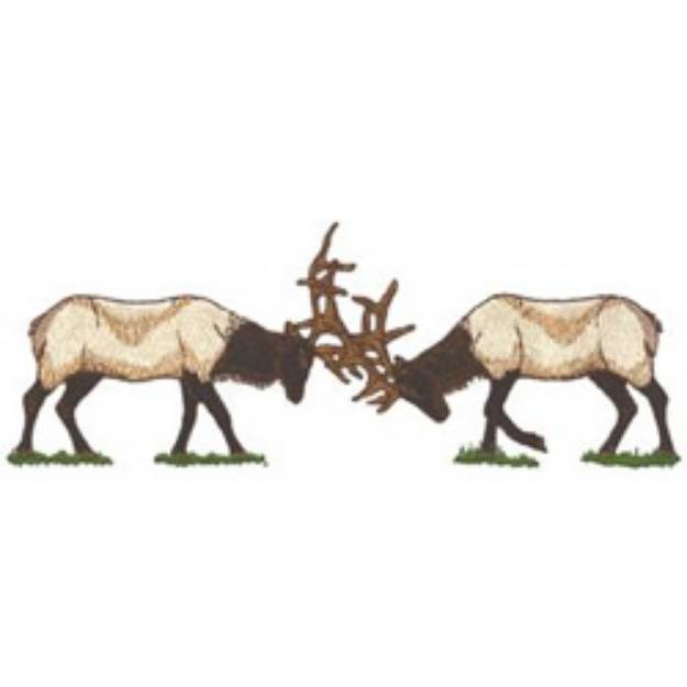Picture of Fighting Elk Machine Embroidery Design