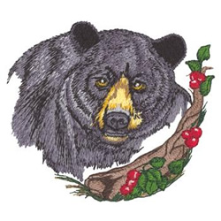 Black Bear Head Machine Embroidery Design