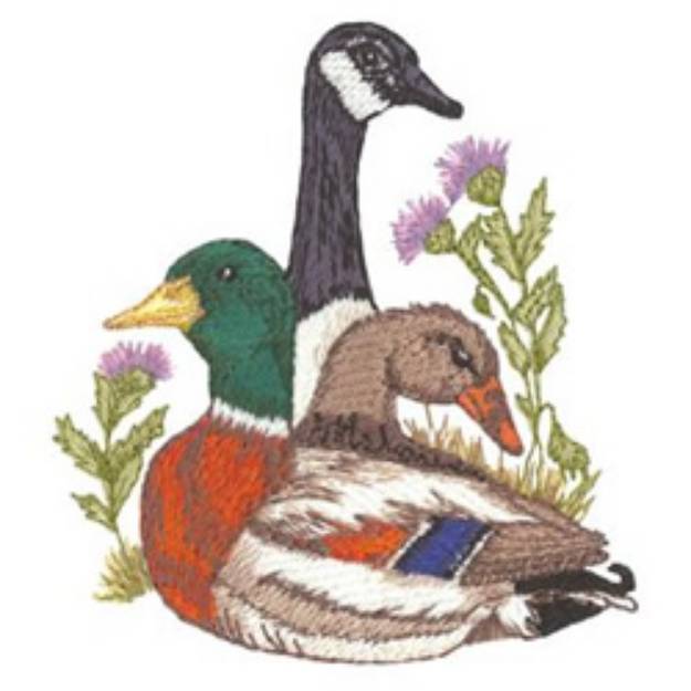 Picture of Goose & Mallards Machine Embroidery Design