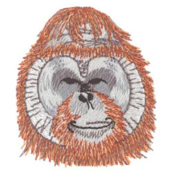 Male Orangutan Head Machine Embroidery Design