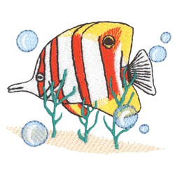 Copperband Butterfly Fish Machine Embroidery Design