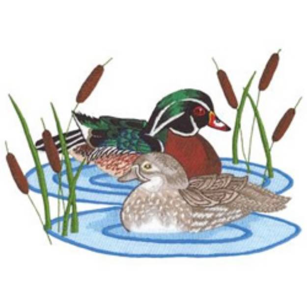 Picture of Wood Ducks Machine Embroidery Design
