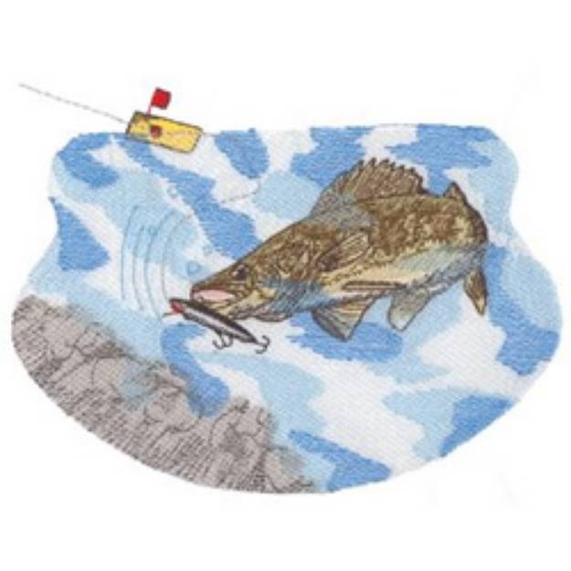 Picture of Walleye Fishing Machine Embroidery Design