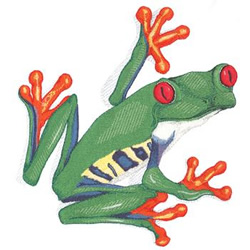 Red Eyed Tree Frog Machine Embroidery Design