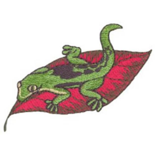 Picture of Lined Day Gecko Machine Embroidery Design