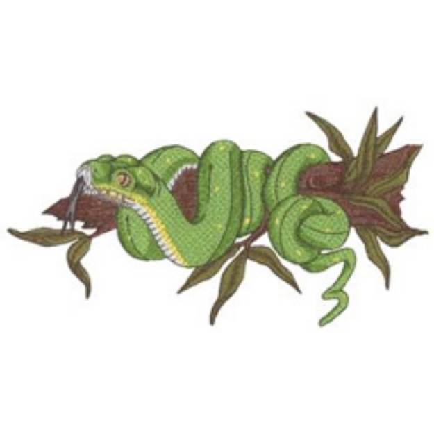 Picture of Green Tree Python Machine Embroidery Design