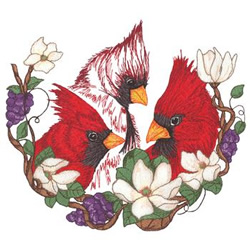 Cardinals Machine Embroidery Design