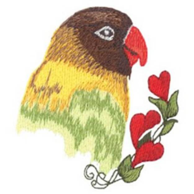 Picture of Masked Lovebird Machine Embroidery Design