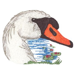 Mute Swan Machine Embroidery Design